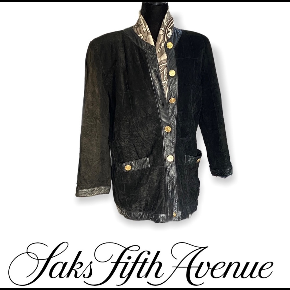 Saks Fifth Avenue Quilted Suede & Lambskin Coat